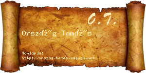 Ország Tamás névjegykártya